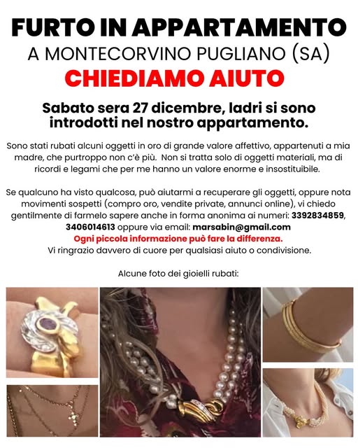 furto pughliano gioielli