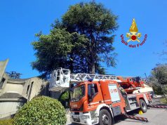 Salerno, vigili del fuoco in azione a Fratte