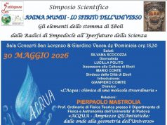“ANIMA MUNDI – Lo Spirito dell’Universo” A Eboli grande simposio tra scienza, arte e meraviglia dedicato all’acqua e ai misteri della vita