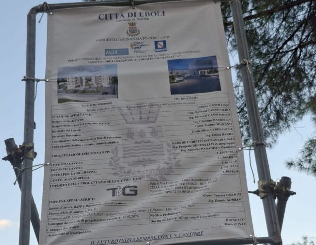 Via Giarletta Eboli cantiere