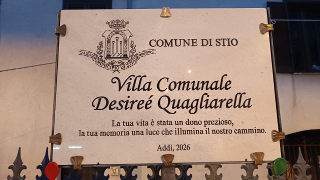 Stio, villa comunale dedicata a Desirée Quagliarella